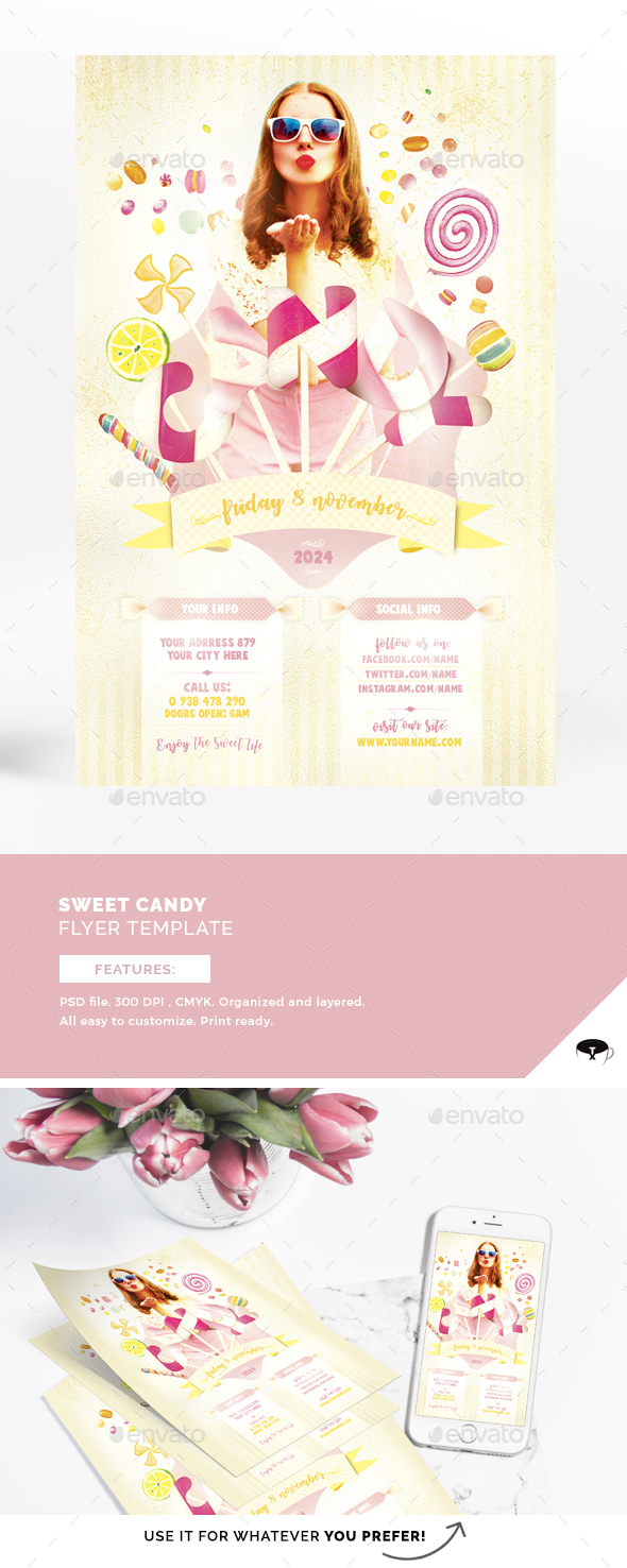 Sweet Candy Flyer Template - Events Flyers