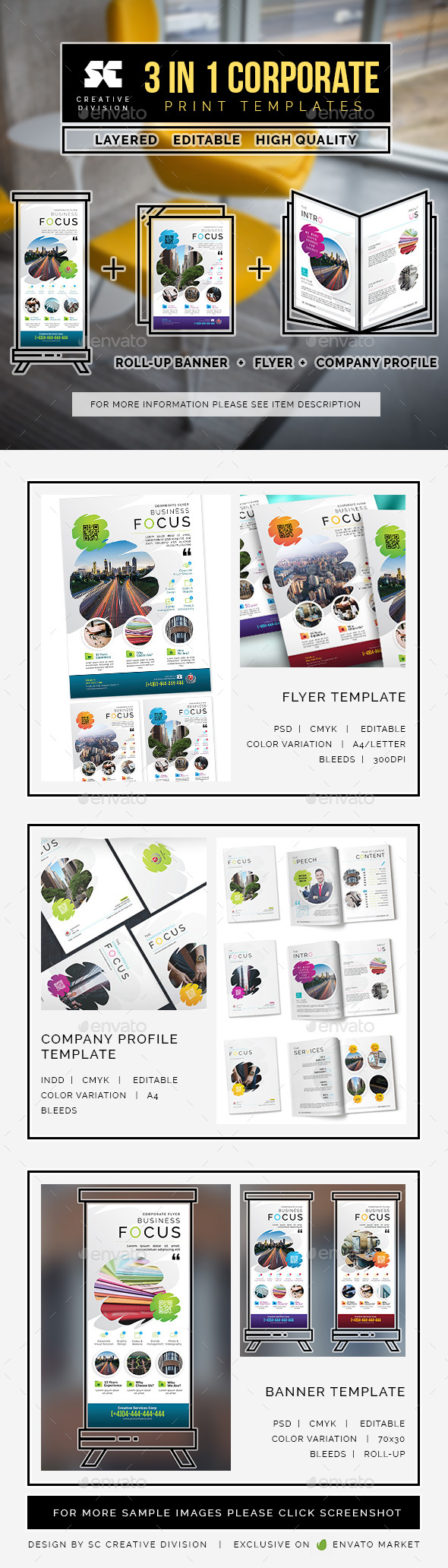 Corporate Bundle 3 In 1 - Miscellaneous Print Templates