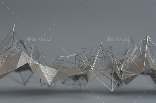 Abstract 3D Rendering of Geometric Surface - 3D Backgrounds