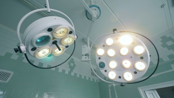 Medical Lamps in a Surgery Room Medical Facility, Stock Footage | VideoHive