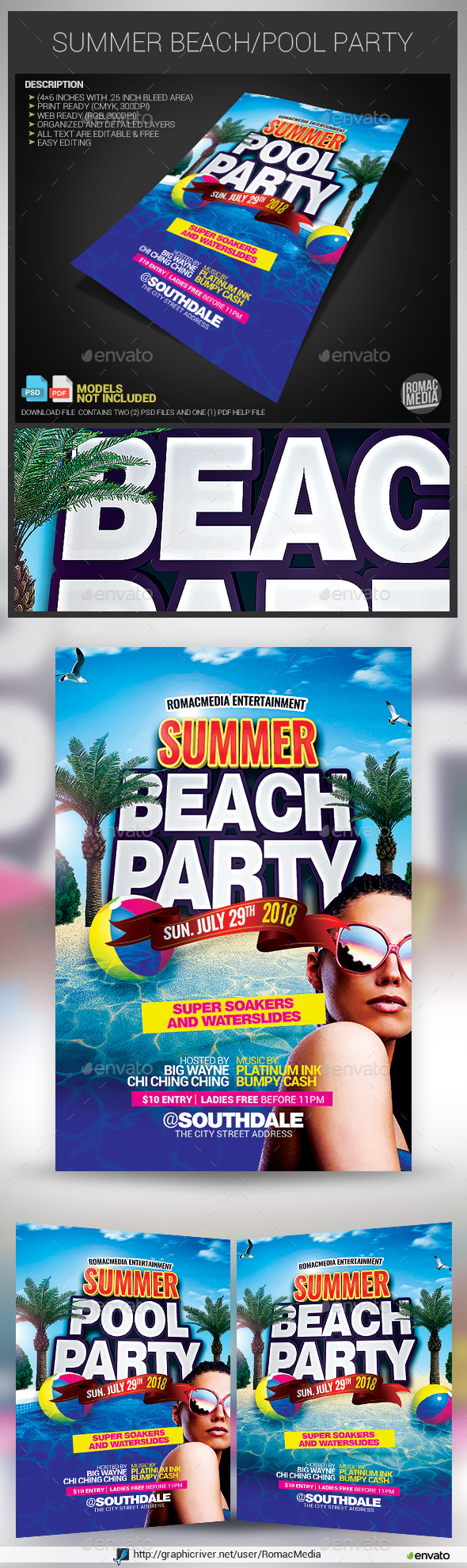 Summer Beach/Pool Flyer - Clubs & Parties Events