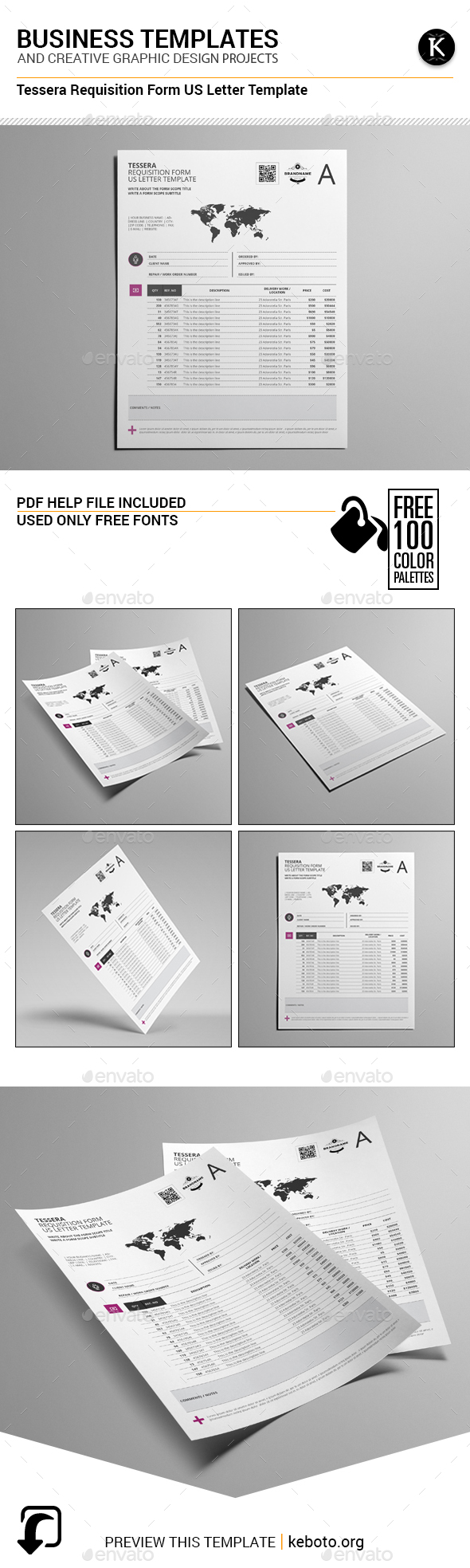 Tessera Requisition Form US Letter Template - Miscellaneous Print Templates