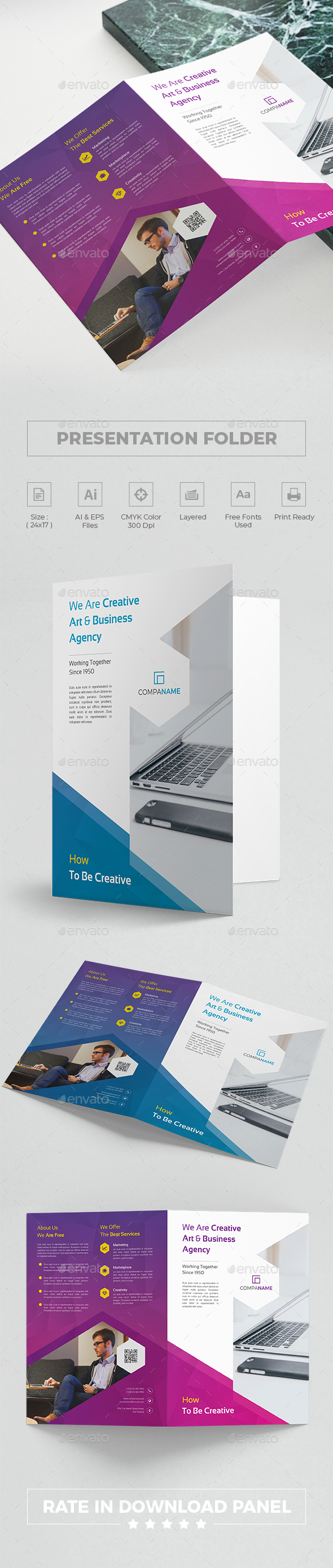 Presentation Folder - Stationery Print Templates