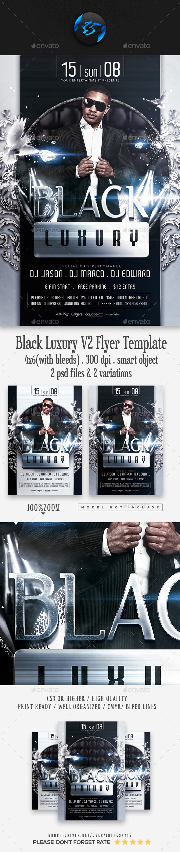 Black Luxury Flyer V2 Template - Events Flyers