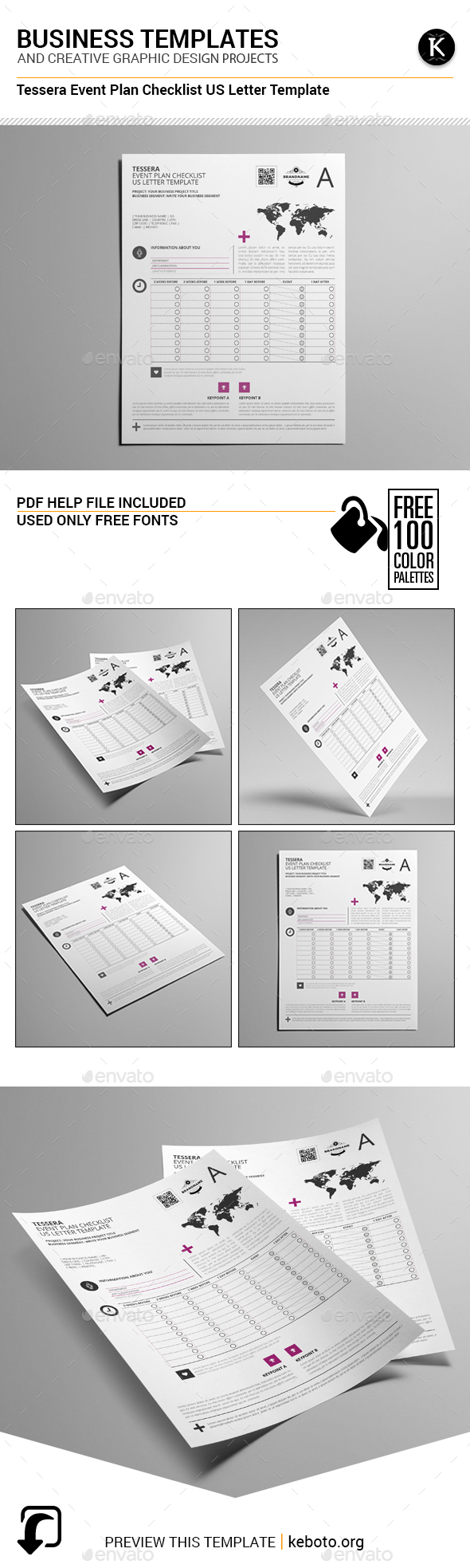 Tessera Event Plan Checklist US Letter Template - Miscellaneous Print Templates