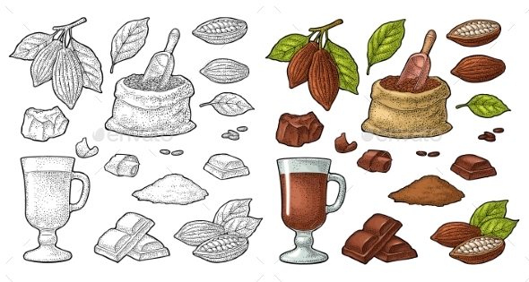 Chocolate Piece, Bar and Shave - Food Objects