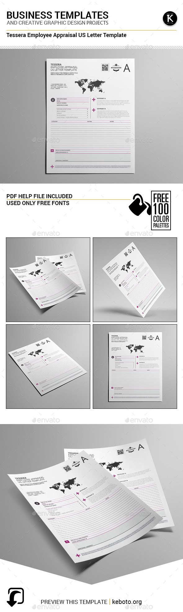 Tessera Employee Appraisal US Letter Template - Miscellaneous Print Templates