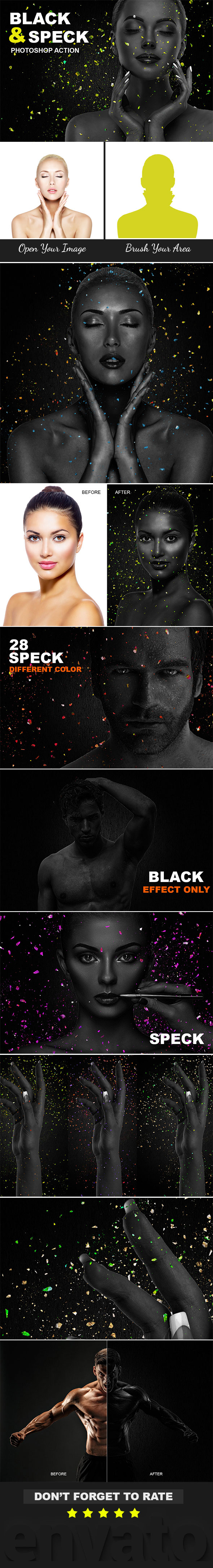 Black & Speck Photoshop Action - Photo Effects Actions
