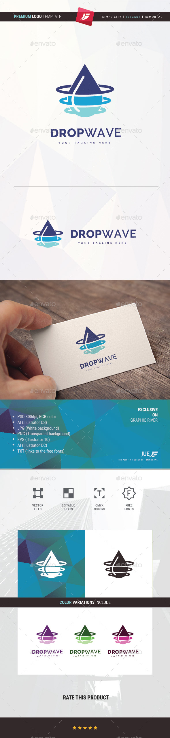 Drop Wave Logo - Symbols Logo Templates