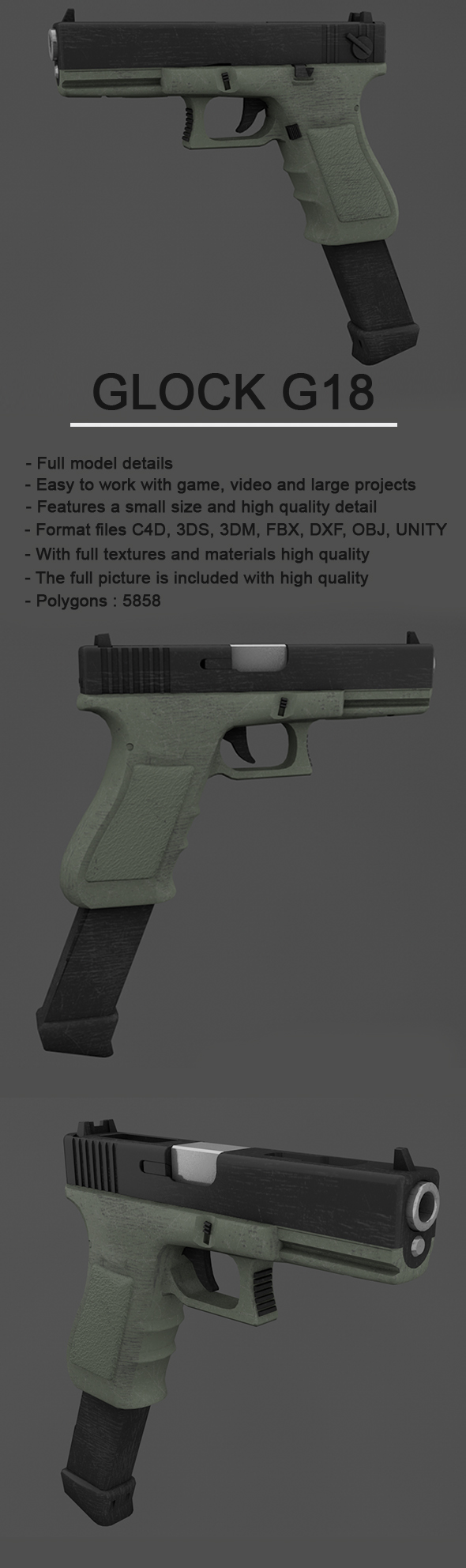 Glock G18 - 3Docean 22288931