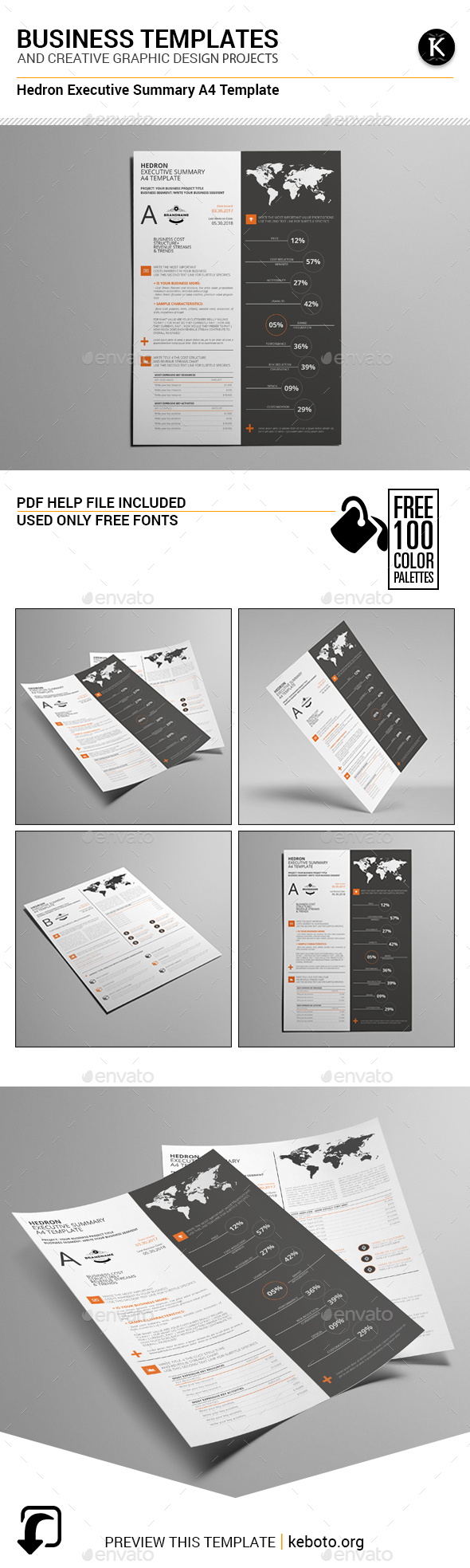 Hedron Executive Summary A4 Template - Miscellaneous Print Templates