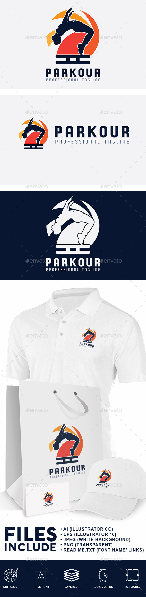 Parkour Sport Logo - Sports Logo Templates