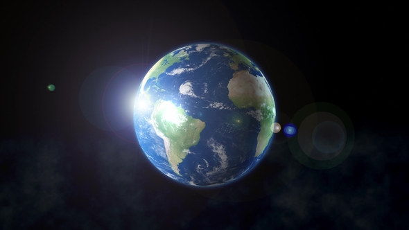 Beautiful Rotation of the Earth in Space, Motion Graphics | VideoHive