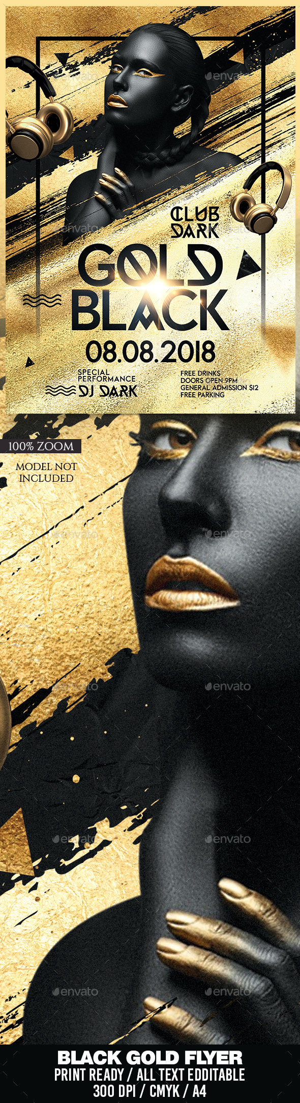 Gold Black Party Flyer - Clubs & Parties Events