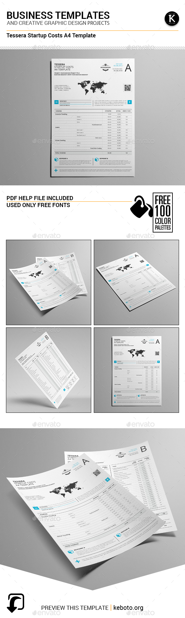 Tessera Startup Costs A4 Template - Miscellaneous Print Templates