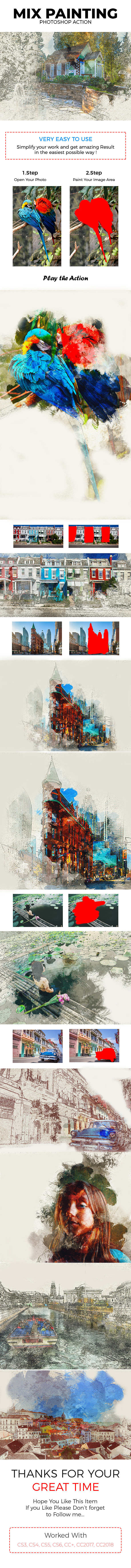 Mix Painting Photoshop Action - Photo Effects Actions