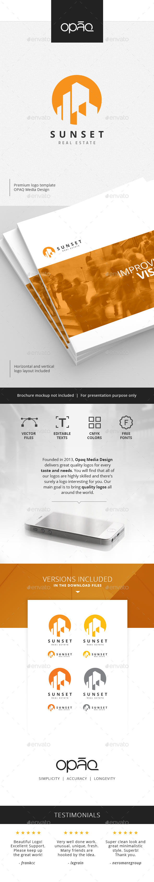 Sunset Real Estate Logo - Buildings Logo Templates