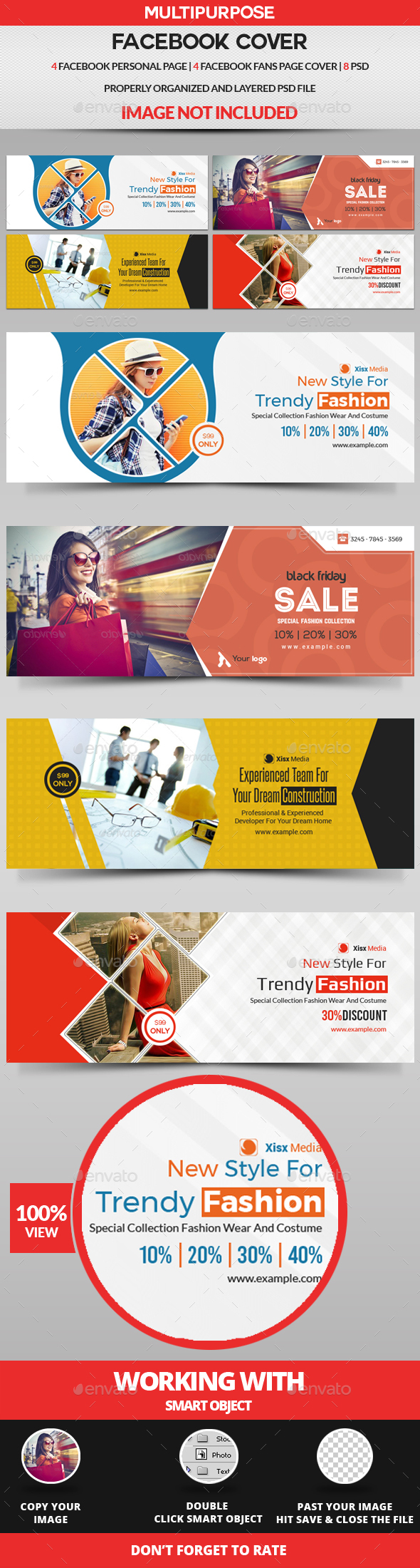 Facebook Cover Bundle - 8 Design - Facebook Timeline Covers Social Media