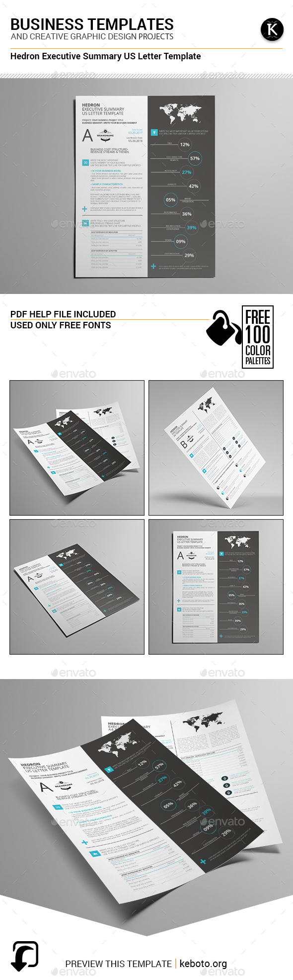 Hedron Executive Summary US Letter Template - Miscellaneous Print Templates