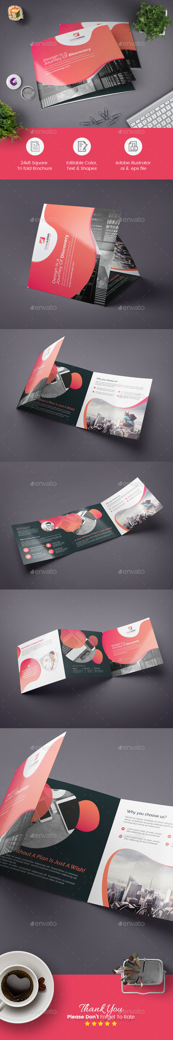 Square Tri-fold Brochure - Corporate Brochures