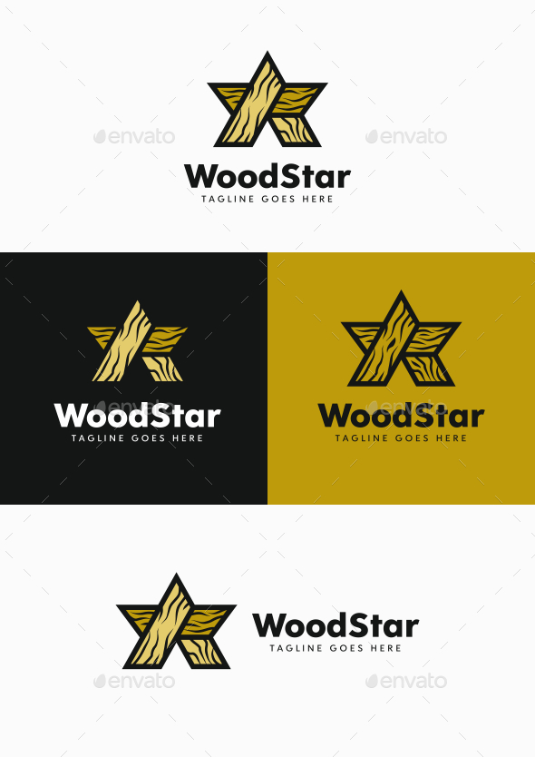 Wood Star - Symbols Logo Templates