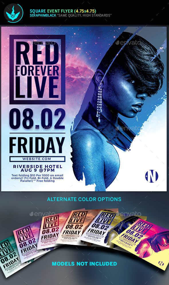 Live Concert Square Flyer Template - Flyers Print Templates