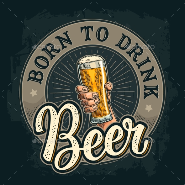 Male Hand Holding Beer Glass - Food Objects