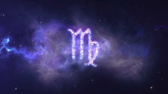 Zodiac Sign Virgo Forming From the Stars with Space Background