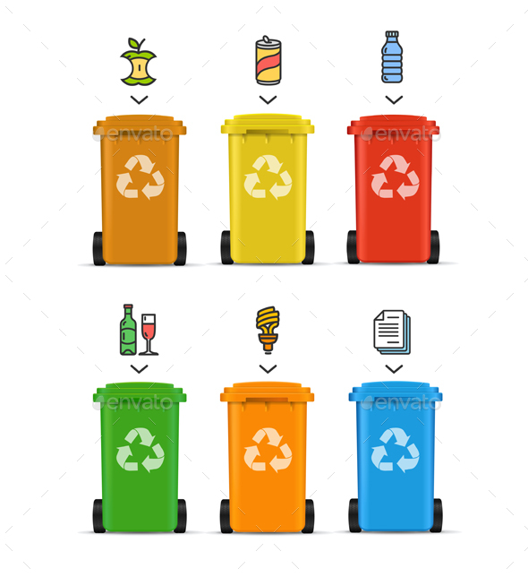 Trash Bags Set Vector - Man-made Objects Objects