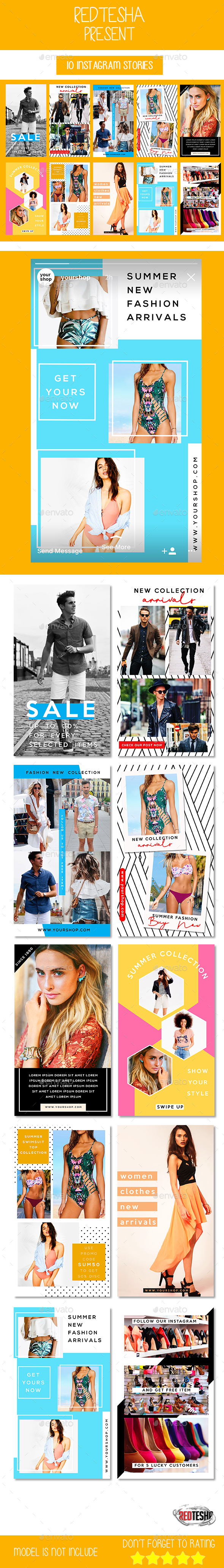 10 Instagram Stories Ads - Social Media Web Elements