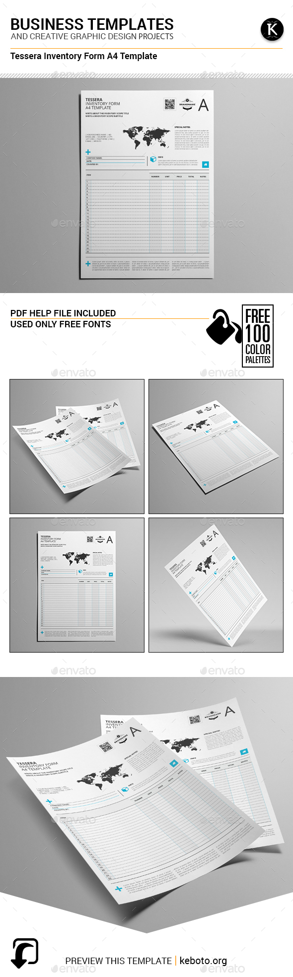 Tessera Inventory Form A4 Template - Miscellaneous Print Templates