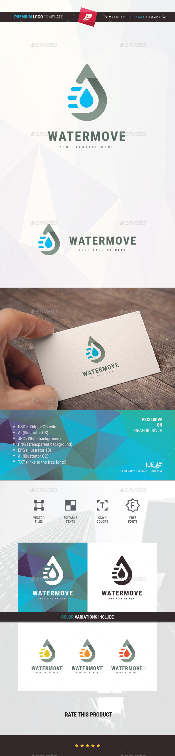 Water Move Logo - Symbols Logo Templates