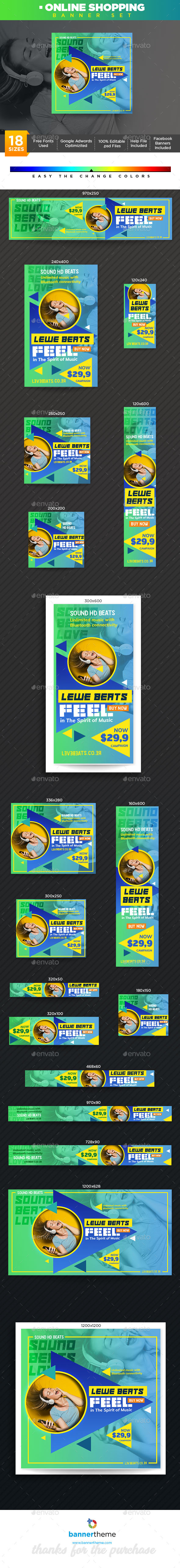 Online Shopping Banner - Banners & Ads Web Elements