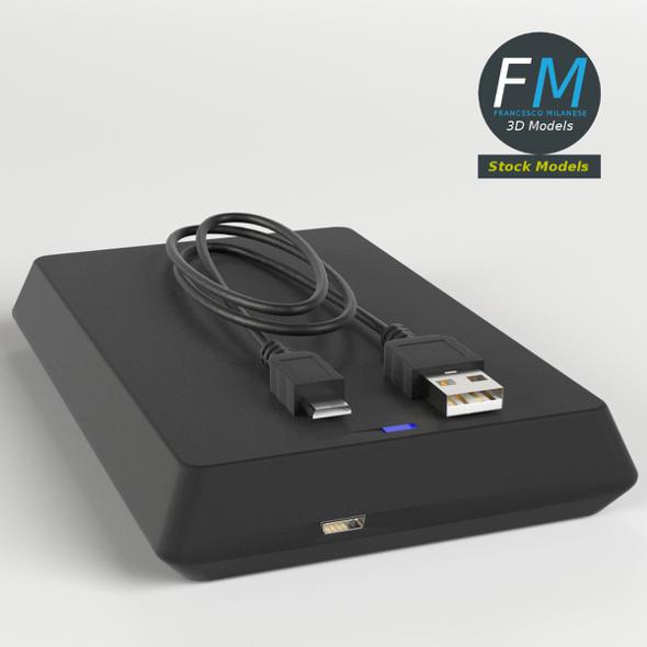 External Hard Disk with Cable - 3DOcean Item for Sale