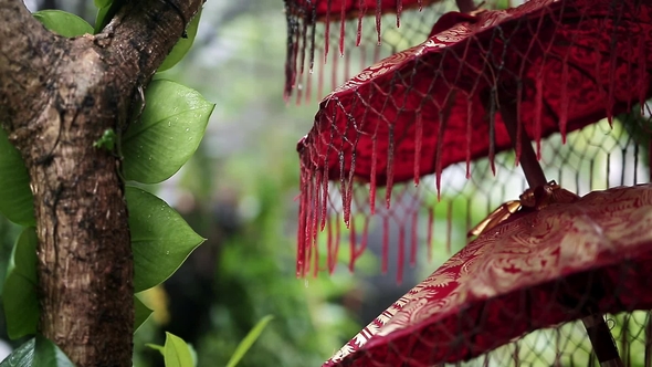 Traditional Balinese Triple Umbrella