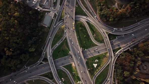 Aerial Recording of Kyiv Cityscape