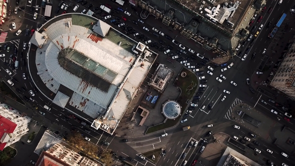 Aerial Recording of Kyiv Cityscape