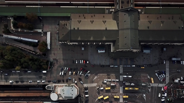 Aerial Recording of Railroad Station