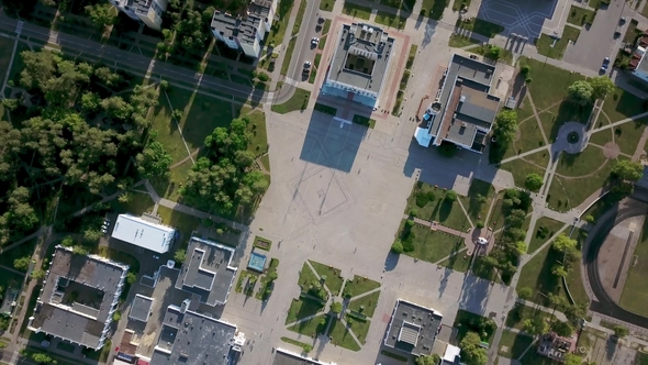 Aerial Recording of Slavutych Cityscape