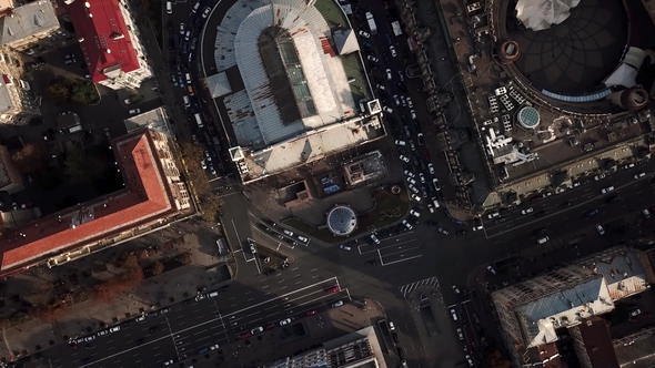 Aerial Kyiv Cityscape