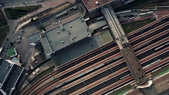 Aerial Recording of Railroad Station