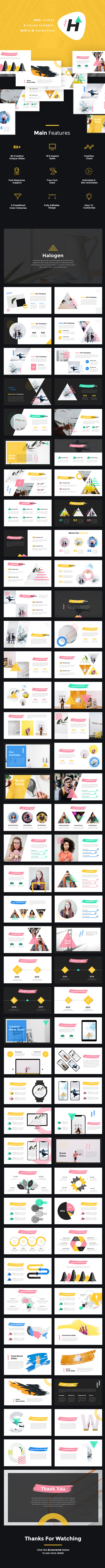 Halogen - Creative Art Google Slides Template - Google Slides Presentation Templates