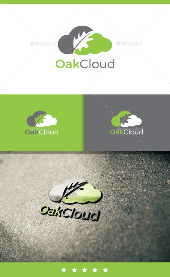 Oak Cloud Logo - Nature Logo Templates