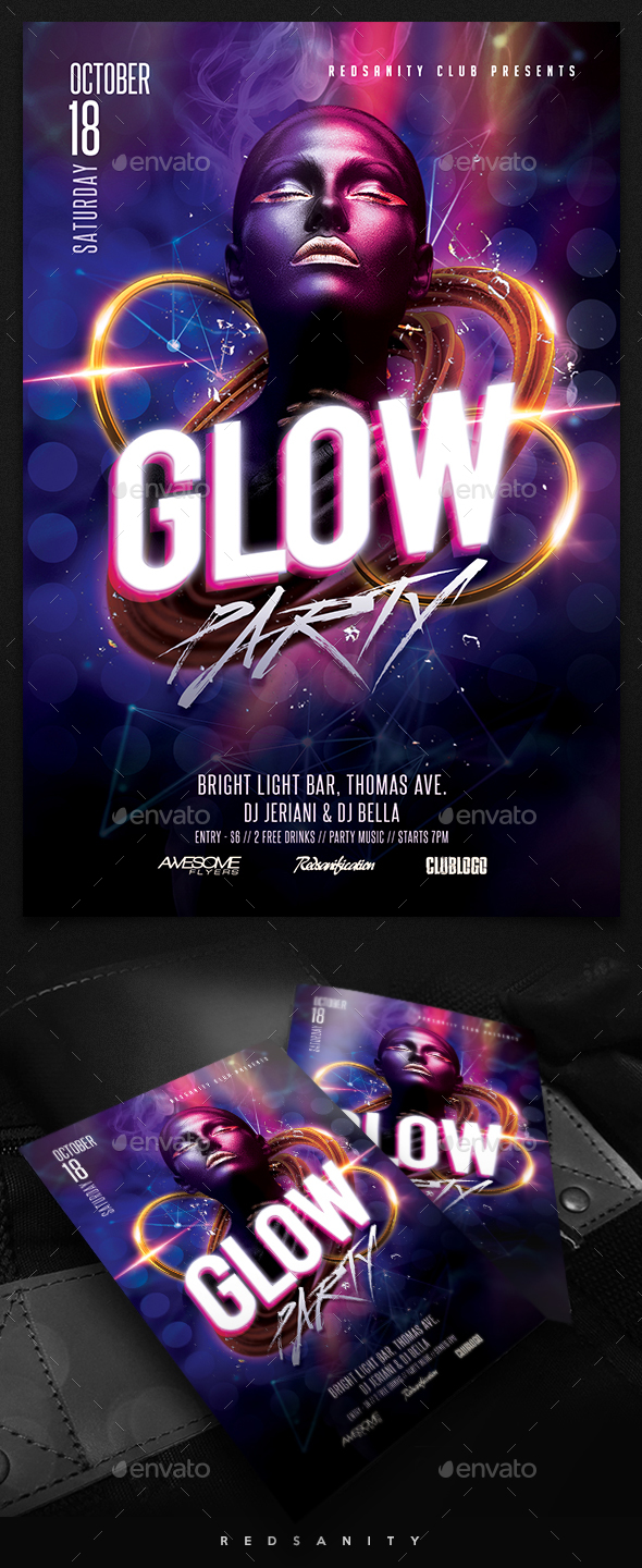 Glow Party Flyer - Clubs & Parties Events
