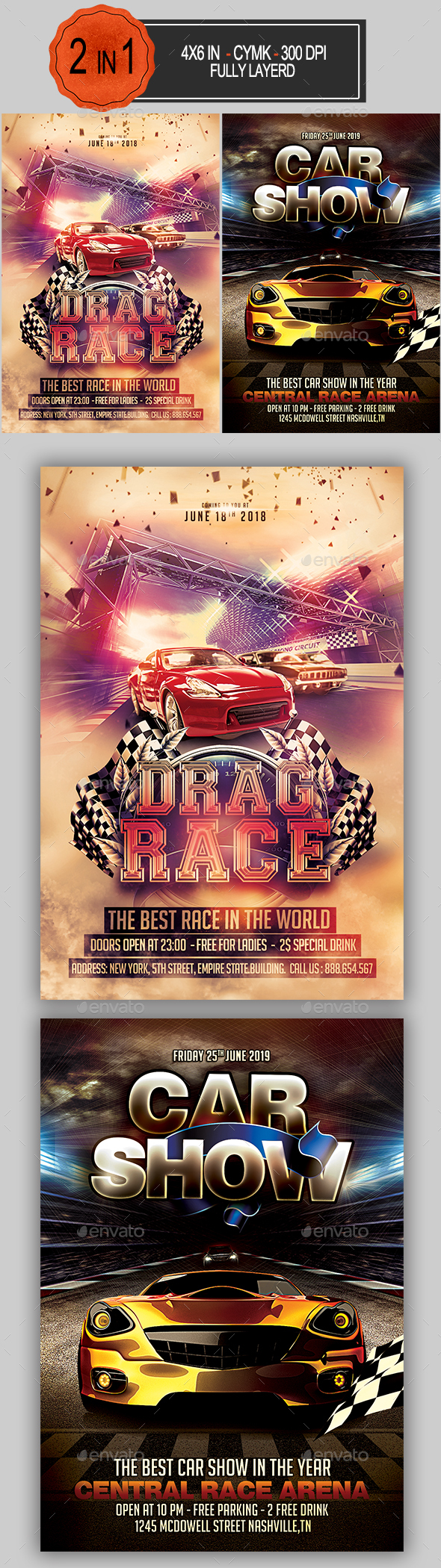 Car Race Flyer Bundle - Sports Events
