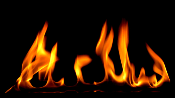 Fire Burning on black background