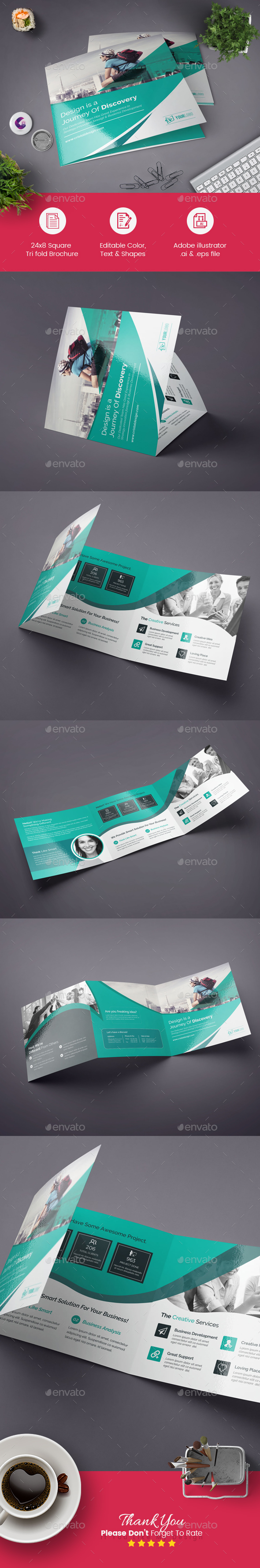 Square Tri fold Brochure-Multipurpose - Corporate Brochures