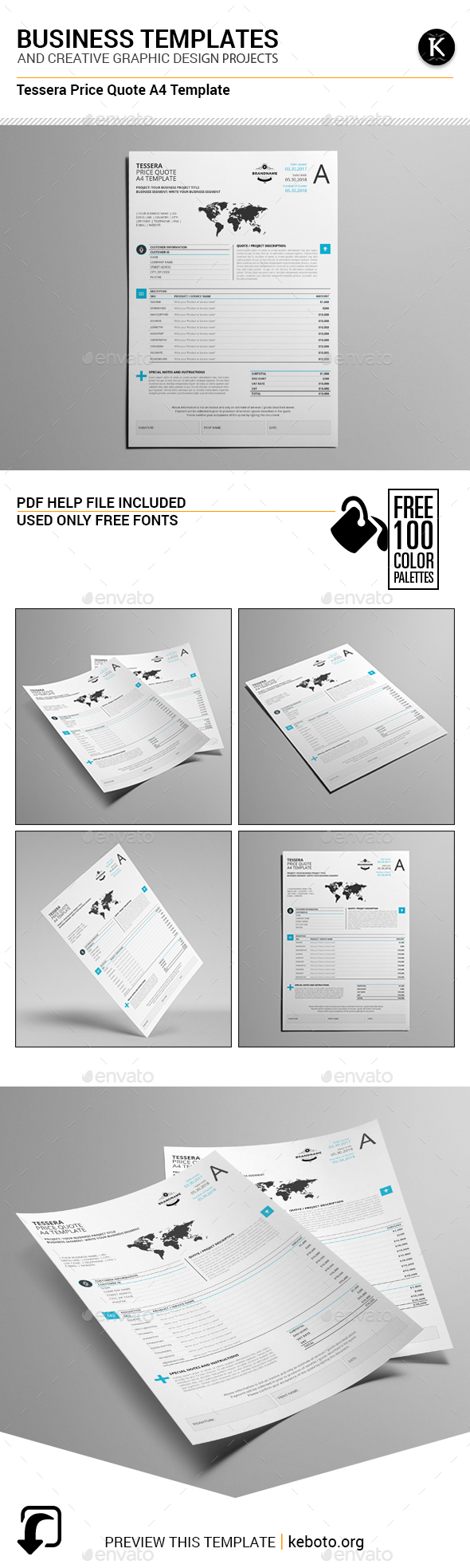 Tessera Price Quote A4 Template - Miscellaneous Print Templates