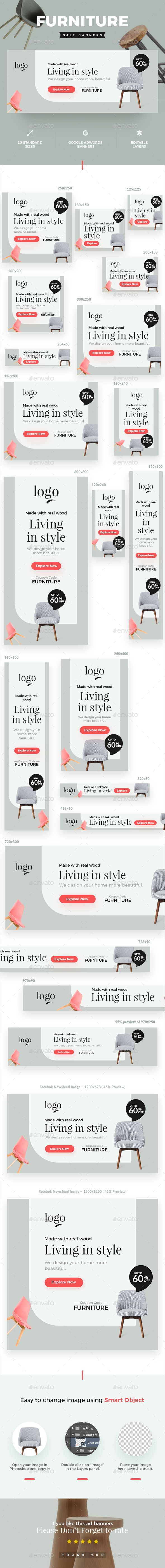 Furniture Sale Banners - Banners & Ads Web Elements