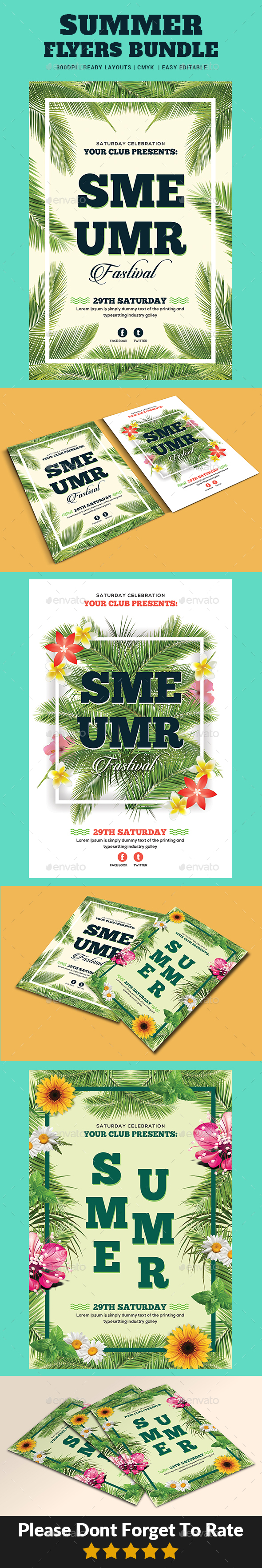 Summer Party Flyers Bundle - Clubs & Parties Events
